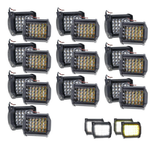 10 Par Faros 24 Led Dually Bicolor Blanco Ambar Estrobo 4x4