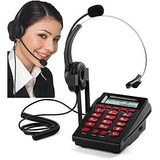 Telefono Diadema Call Center Pbx Dial Pad Pantalla Lcd Graba