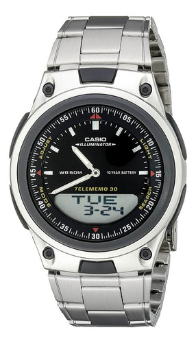 Reloj Casio Aw-80d Iluminaitor Acero Telememo Original Gtia