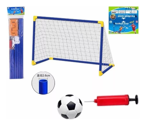 Pack Arcos De Fútbol X2 + Pelota + Bombín Juguete Para Niños