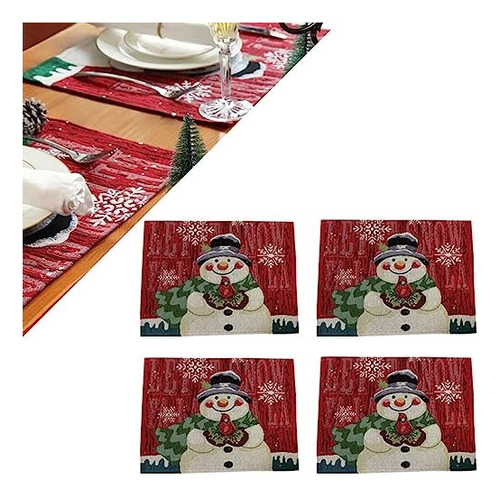 Manteles Individuales De Navidad Para Mesa De Comedor 4 Pzs