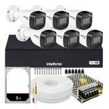 Kit Intelbras 6 Câmeras Vhd 1130 30m Dvr De 8 Canais Hd 1tb