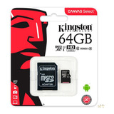 Memoria Micro Sd 64gb Clase 10 80mb/s Kingston Sdcs/64gb