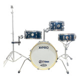 Bateria Acústica Compacta Bumbo 16 X-pro Upper Azul Sparkle