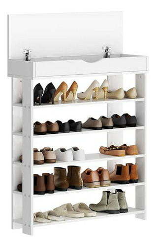 Organizador De Zapatos Vertical De Madera Con Almacenamiento