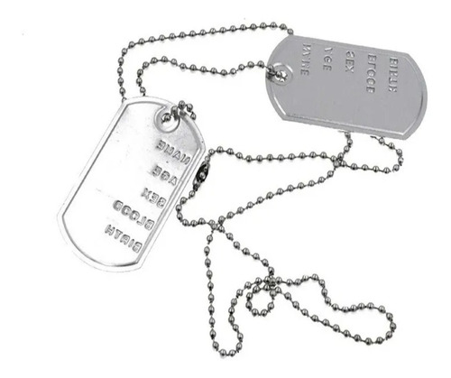 Collar Dog Tag Militar Chapita Cadena Disfraz Halloween