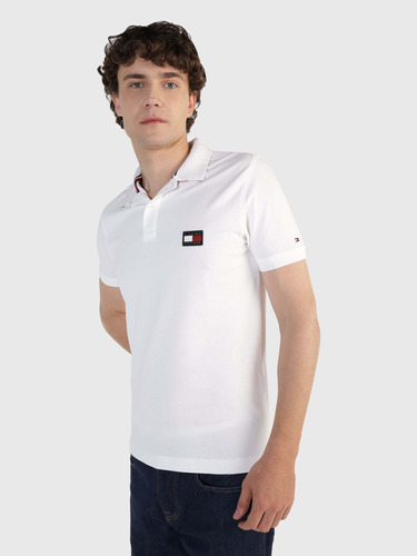 Polo Blanca Con Logo Tommy Hilfiger En Cuello Para Hombre