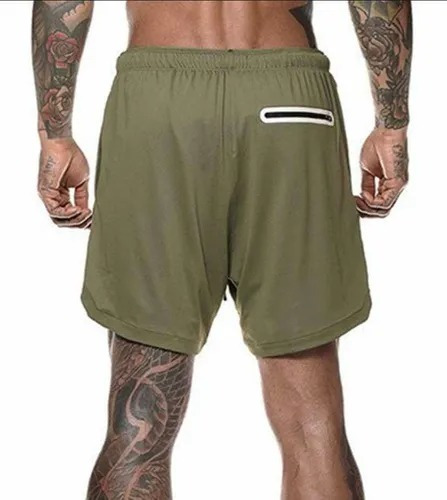 Shorts Deportivo Hombre + Calza Compresora 2 En 1