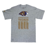 Playera Autenticos Tigres Uanl Gris Logo Uanl Repetido