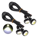 Par Faros Led Ojo De Aguila Estrobo Y Fijo Auto Moto 23mm