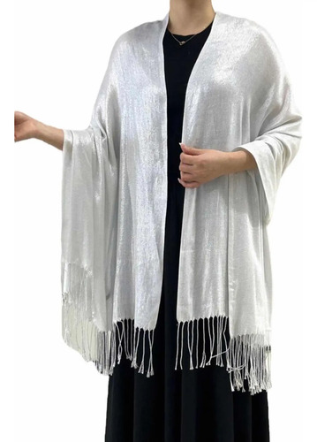 Chalina Brillosa Fiesta Pashmina Elegante Vestido Flecos