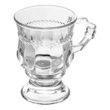 Taça Cappuccino Cafézinho Pé Alça Cristal Diamante Luxo Alta