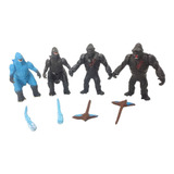Juguete Godzilla Vs Kong Figuras 4pzs Black Blue Accesorios