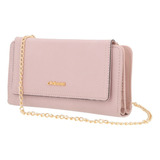 Bolso Clutch Mujer Morado 851-81 Color Lila Correa De Hombro Lila Diseño De La Tela Liso