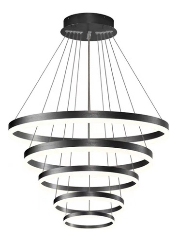 Pendente Lustre Led Saturno Led 243w Diametro 120cm 5 Aros