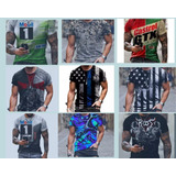 Polera Manga Corta Cuello Redondo Estampado 3d Para Hombre