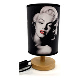 Monroe Lámpara De Mesa Noche Luz De Noche Base De Madera Dec