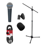 Behringer Ba85a Kit Microfono Soporte Jirafa Antipop Y Cable