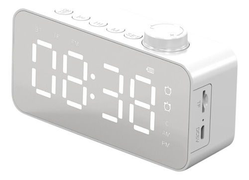 Reloj Despertador Digital Con Espejo Led, Pantalla Grande, A