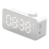 Reloj Despertador Digital Con Espejo Led, Pantalla Grande, A