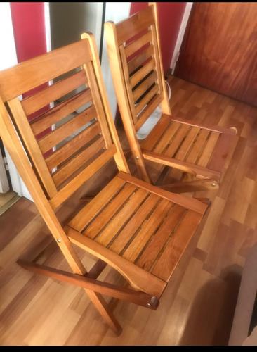 Vendo Silla Plegable De Madera Para Jardín  