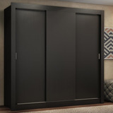 Guarda Roupa Casal Madesa Lyon Plus 3 Portas 4 Gavetas Cor Preto 10938n4g