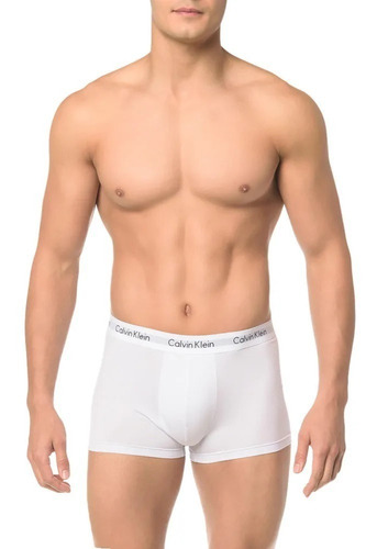 Kit 3 Cuecas Calvin Klein Low Rise Trunk Cotton Branco