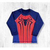 Remera Protección Solar Uv Spiderman Hombre Araña Y + Pers!