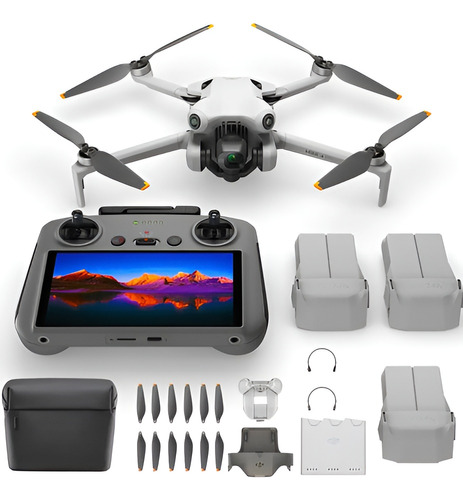 Mini Drone Dji Mini 4 Pro Fly More Combo Com Câmera 4k Cinza 3 Baterias (com Tela)