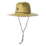 Roxy Pina To My Colada Sombrero De Paja Para Mujer, Rojo Ama