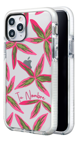 Funda Para iPhone Hojas Flores Para Mujer Con Nombre