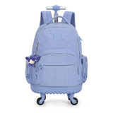 Mochila De Carrinho 4 Rodas Laptop Up4you Azul