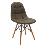 Silla Charles Eames Negra Madera -tapizada + - Dsw Color De La Estructura De La Silla Beige