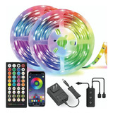 Tira De Luces Led Rgb 5050 App Bluetooth Control 20m (2x10m)