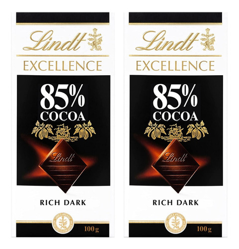 Chocolate Lindt Excellence 85% Cocoa Amargo 100gr. X2