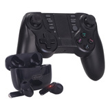 Kit Controle Joystick Sem Fio Usb Fone De Ouvido Bluetooth