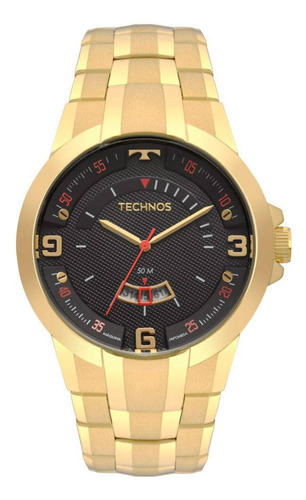 Relogio Dourado Masculino Technos Performance 2117lbe/4p. Cor Do Fundo Preto