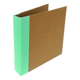 Álbum Fichário - Verde Turquesa E Kraft - Scrapbook 21x15cm