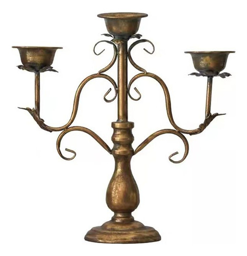 Bases Para Vela Candelabro De Mesa Vintage Bronce Hm475