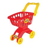 Carrinho Compras Infantil Market Mercado Brinquedo Vermelho