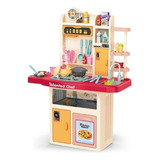 Pingüe® Juguete Cocina Niños 74pz 97cm Luz Sonido Agua Vapor