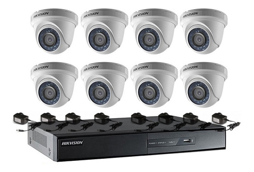 Camara Seguridad Kit Hikvision Dvr 8 Canales + 8 Domos 720p