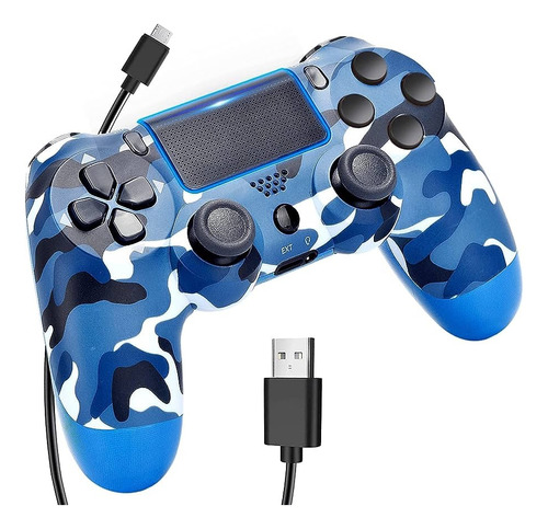 Mando Para Play 4 Joystick Inalambrico Control Azul Camufla