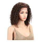 Front Lace Curta Cacheada Cabelo Humano + Touca