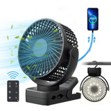 Ventilador Porttil Con Control Remoto, Temporizador Y Luces