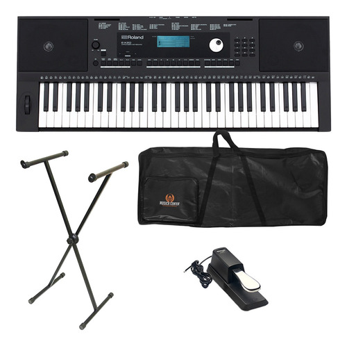 Kit Teclado Roland E-x20a Arranjador Com Pedal Sustain E Bag