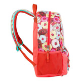 Mochila Chenson Original Grande Escolar Aesthetic Juvenil 1818 Urbana Blanca O Coral Flores Y Donas Genial Para Primaria Secundaria Y Preparatoria Msi