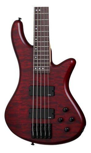 Schecter Stiletto Custom-5 Bajo Electrico Red Satin 5 Cda