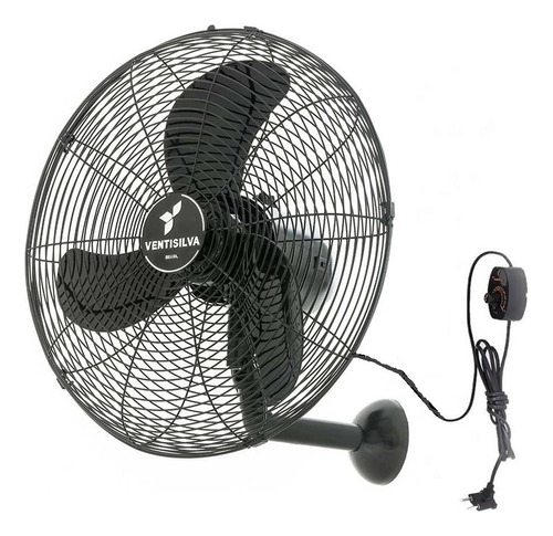 Ventilador De Parede Ventisilva Venti50p Preto Com 3 Pás, 50 cm De Diâmetro 127 v/220 v