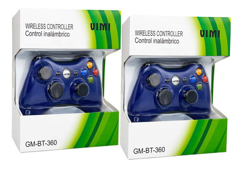 Paquete 2 Piezas Control Gamepad Inalambrico Para Xbox 360